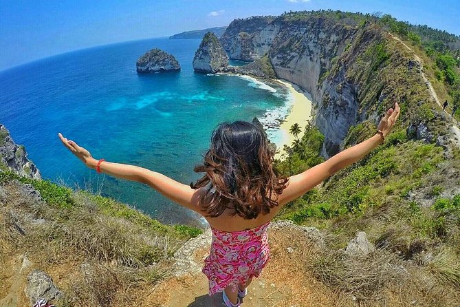 Bali-Nusa Penida. East Part. Private car. All-inclusive - Stop 2, Atuh Beach: calm bay vibes behind protective cliffs